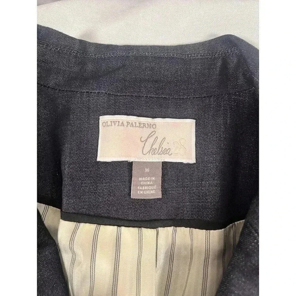 OLIVIA PALERMO Chelsea 28 Denim Blazer Size M - Picture 2 of 7